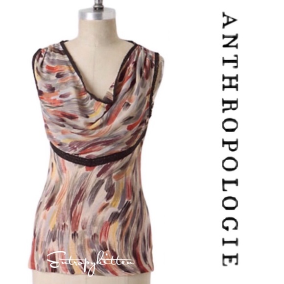 Anthropologie Tops - Anthropologie Waterfall Cowl Neck Top